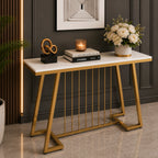 Creative White Marble Golden Top Console Table