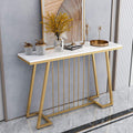 Creative White Marble Golden Top Console Table