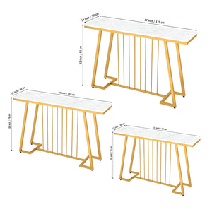 Creative White Marble Golden Top Console Table