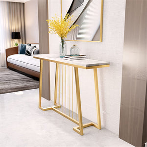 Creative White Marble Golden Top Console Table