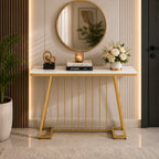 Creative White Marble Golden Top Console Table