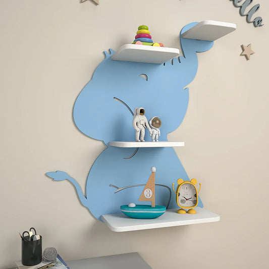  Little Elephant Shape Wooden Wall Shelf for Kids