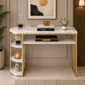D-End 5 Tier White Marble Golden Console Table