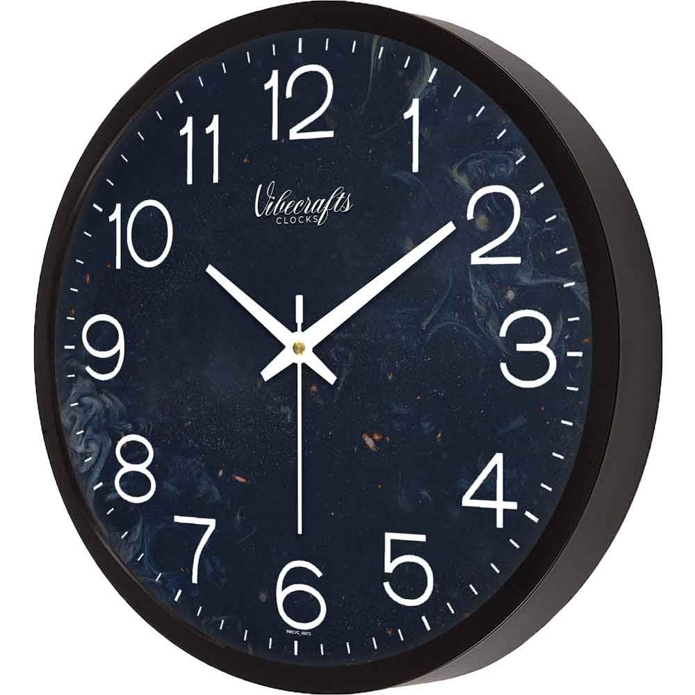 Dark Black Color Printed Wall Clock