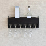 Dark Color Walnut Wood Wall Mounted Mini Bar Shelf