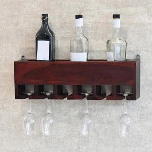 Wood Wall Mounted Mini Bar Shelf