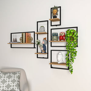 Wall Shelves In Urban Motif Set Of 5