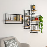 Decorative Metal Framed Wall Shelves