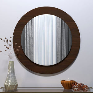 Decorative Round Shape Wooden Wall Mirror