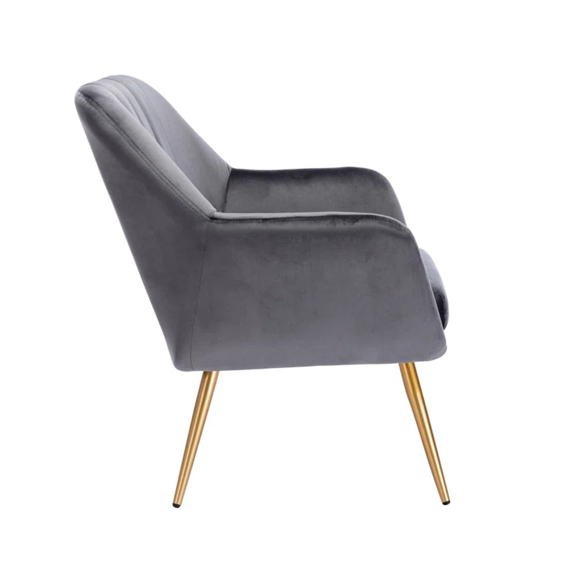 Bright Grey Comfy Velvet Accent Chair