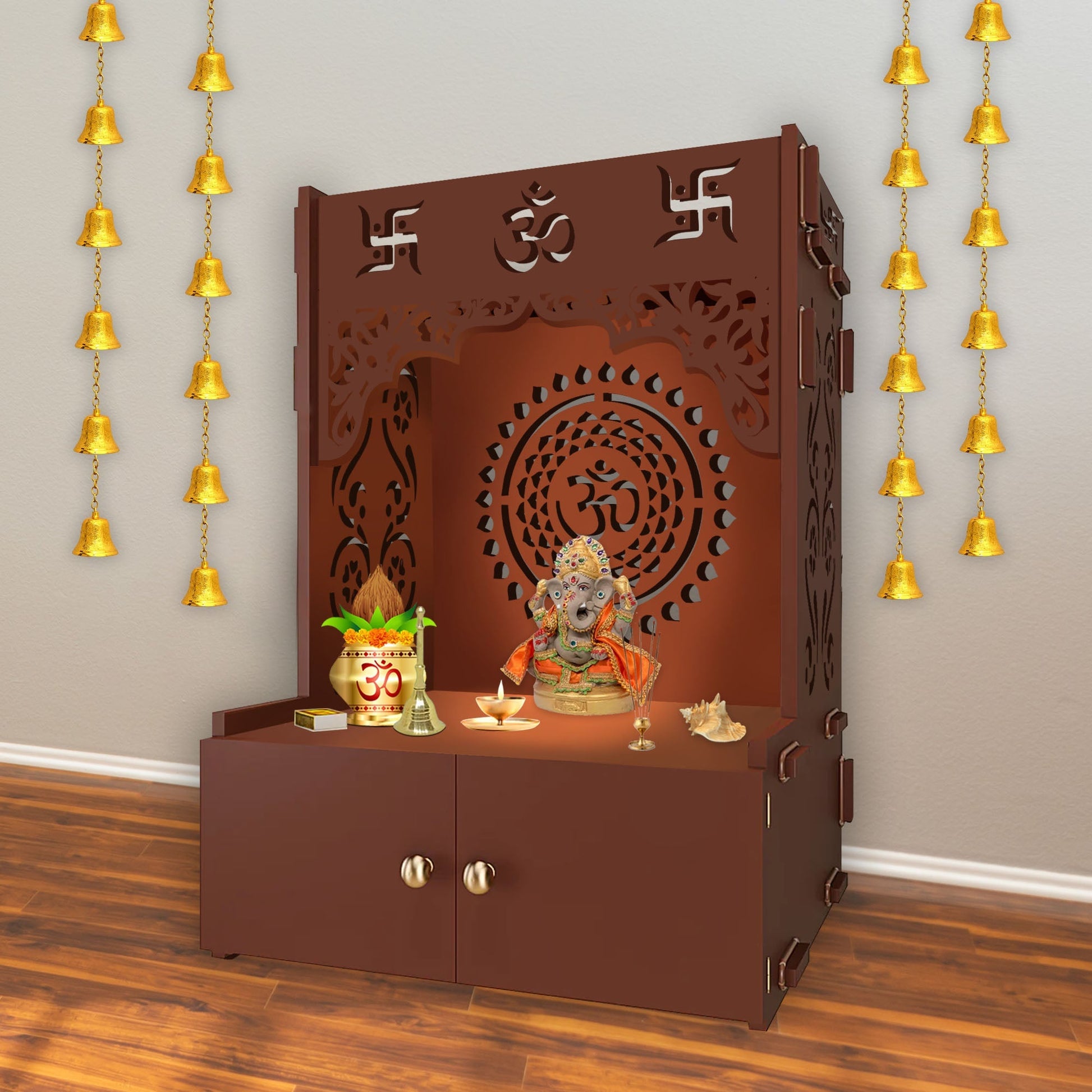 wooden temple design for home