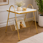 Designer Square Shape White Marble Side Table