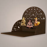 Pooja Mandir Design with Shelf, Brown Color