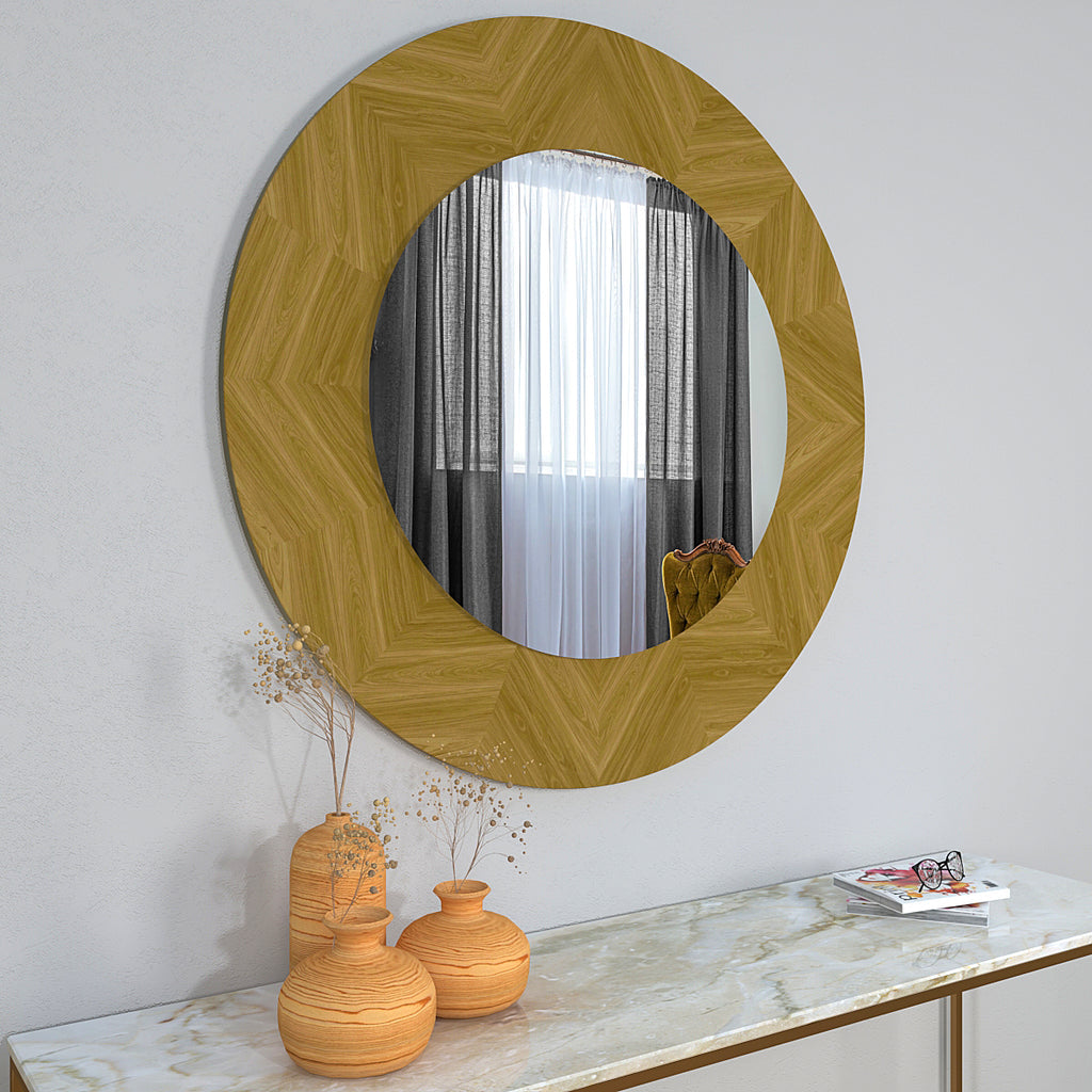  Framed Round Mirror