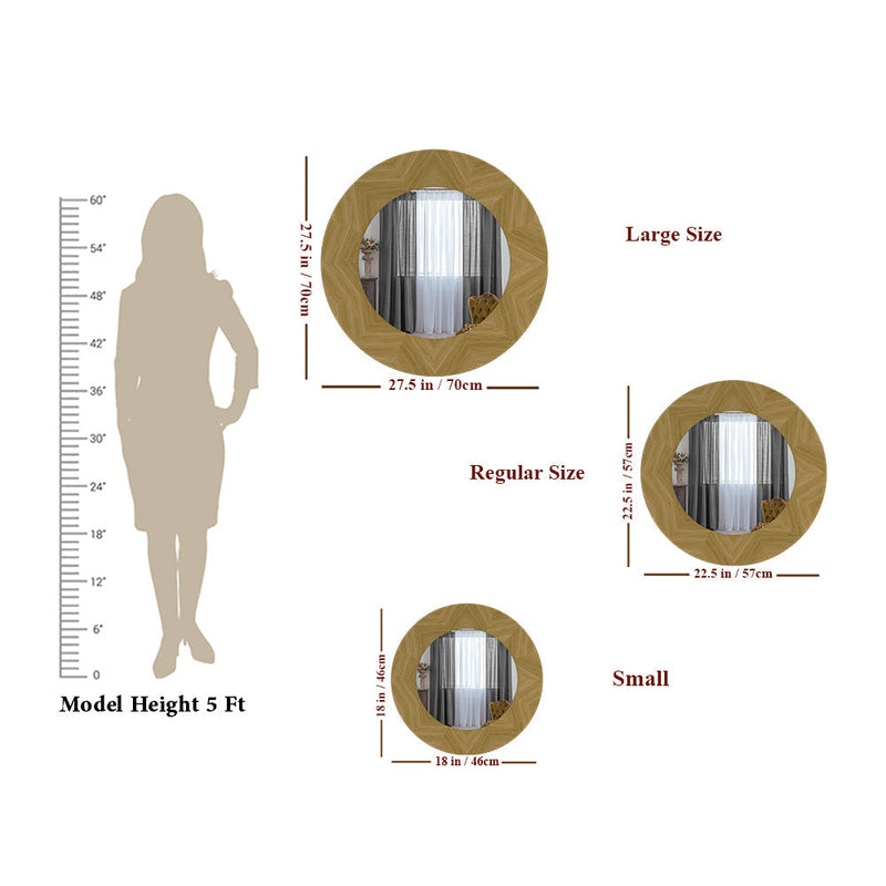 Designer Framed Round Mirror
