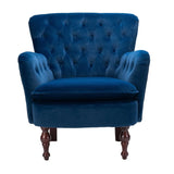 Navy Blue Velvet Sofa Lounge Chair