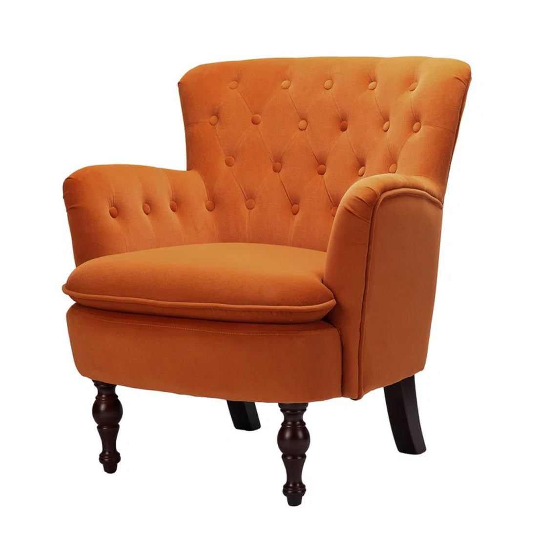Orange Velvet Sofa Lounge Chair