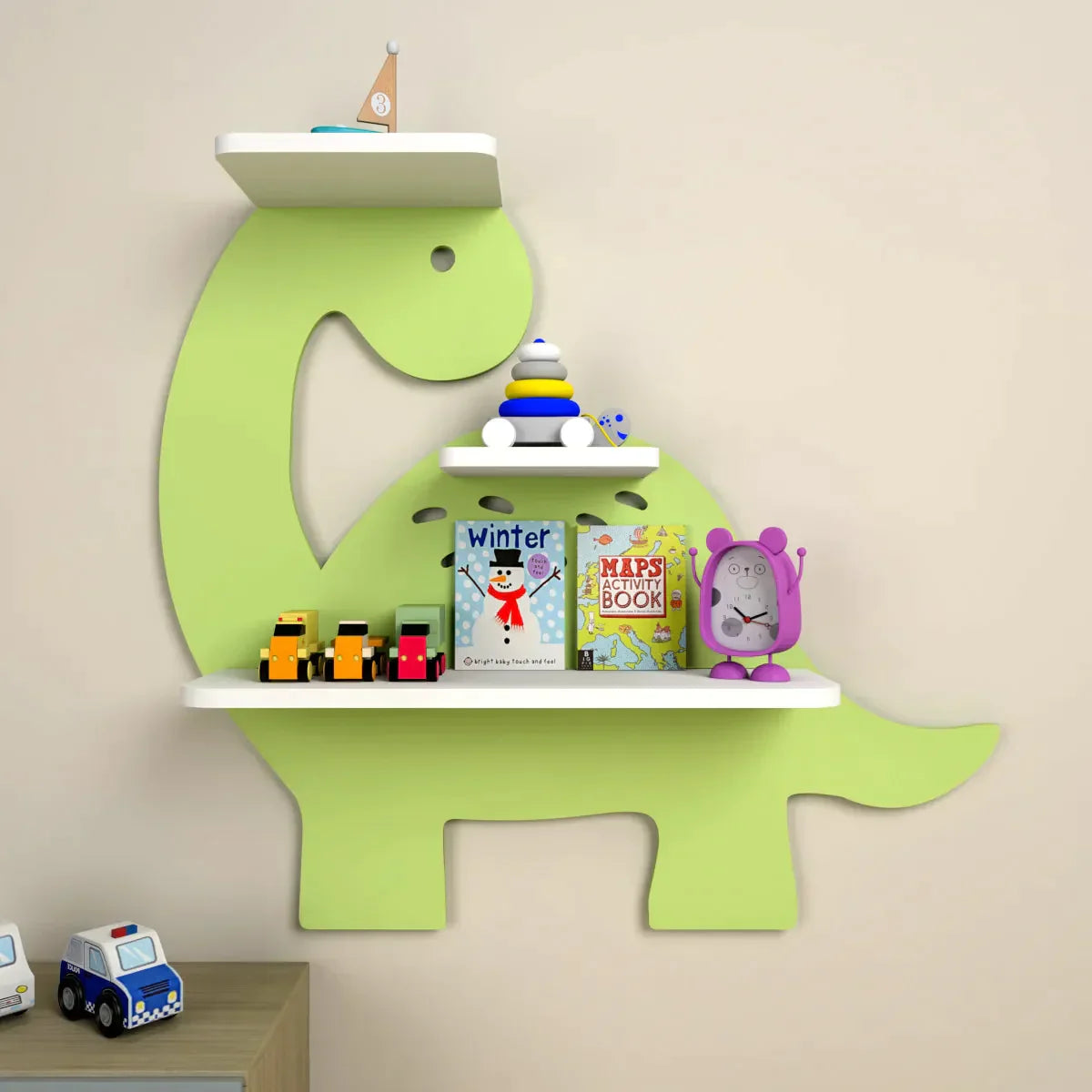 Wooden Wall Storage Shelf for Kids