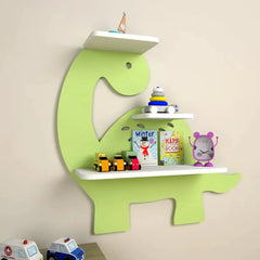 Dinosaur Shaped Wooden Wall Storage Shelf for Kids