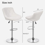 Easy Back Rest White Comfy Leatherette Style Bar Stool / Long Chair