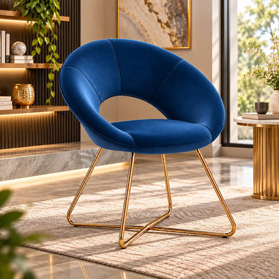 Edgy Shell Designer Shape Blue Accent Chair