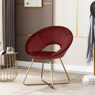Edgy Shell Designer Shape Red Accent Chair