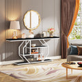 Elegant Look Black White Four Tier Console Table