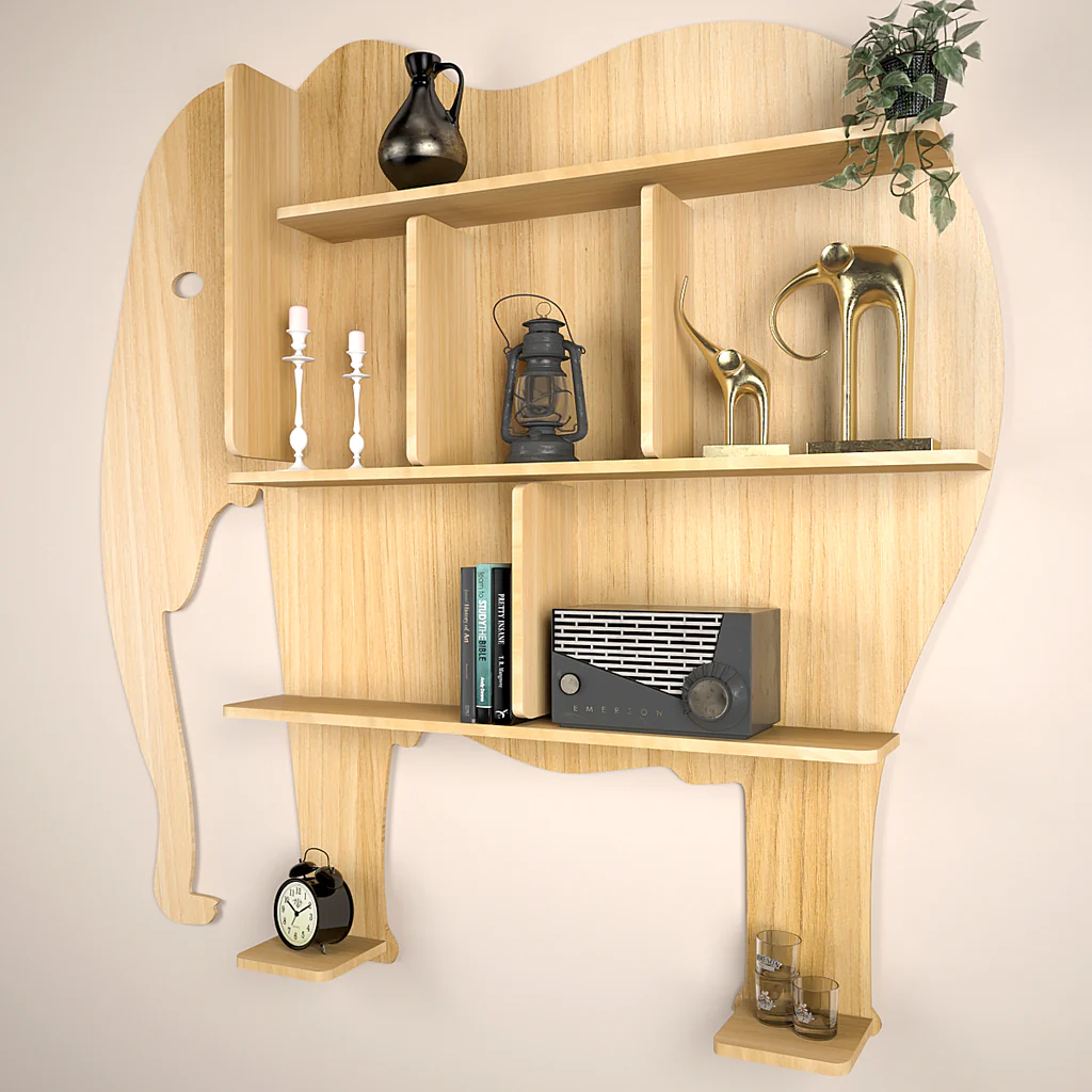 Wall Shelf / Book Shelf, with Light oak Finish