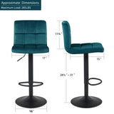 Emerald Color Plush Feel Velvet Counter Long Chair