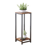 Enchanted Classic Wooden Textured with Metal Finish Side Table