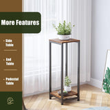 Enchanted Classic Wooden Textured with Metal Finish Side Table