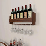 Backlit Design Mini Bar Shelf in Walnut Finish