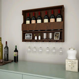 MDF Mini Bar Shelf in Walnut Finish