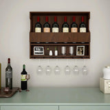 Design Backlit MDF Mini Bar Shelf in Walnut Finish