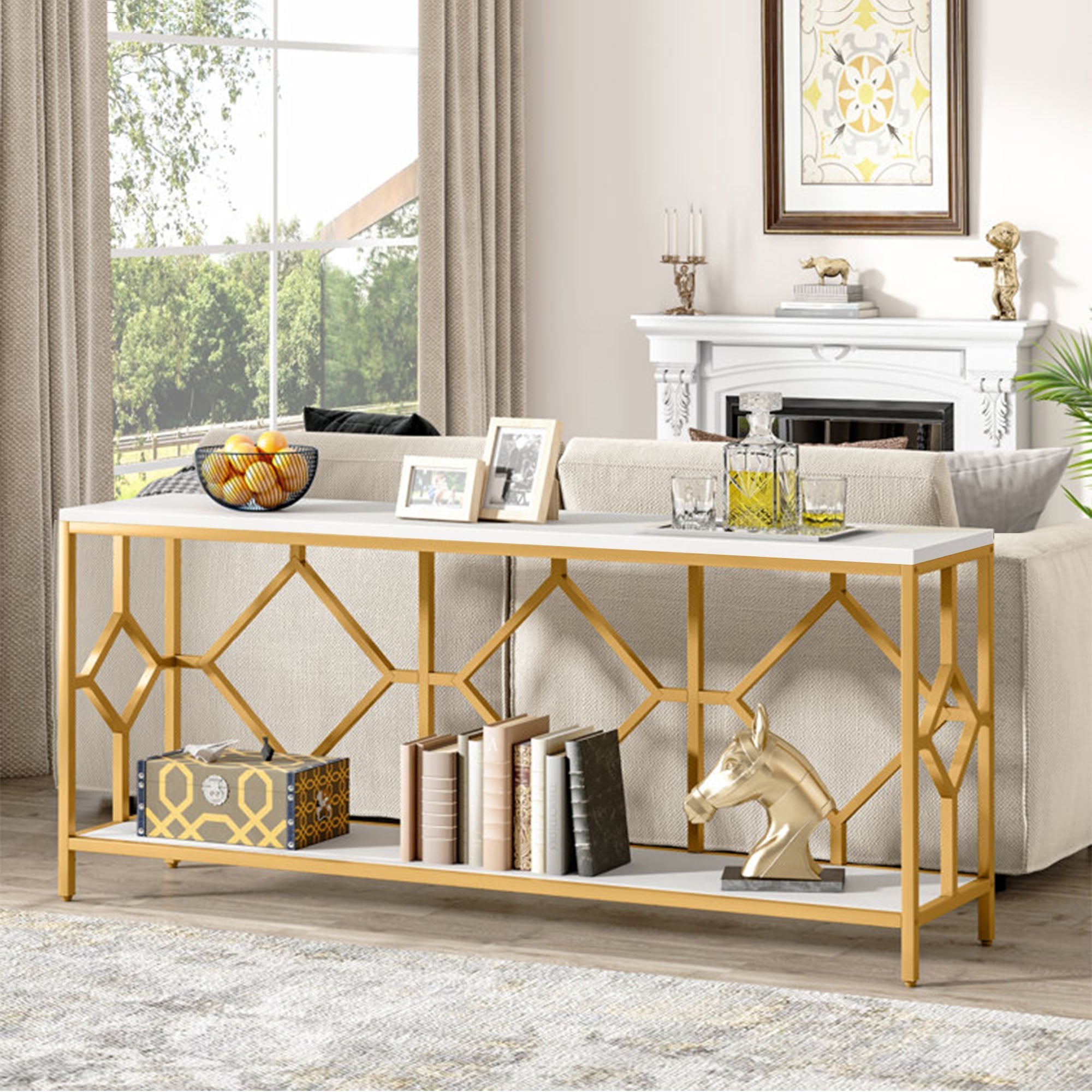 vibecrafts-extra-long-white-gold-durable-marble-2-tier-console-table-MT148