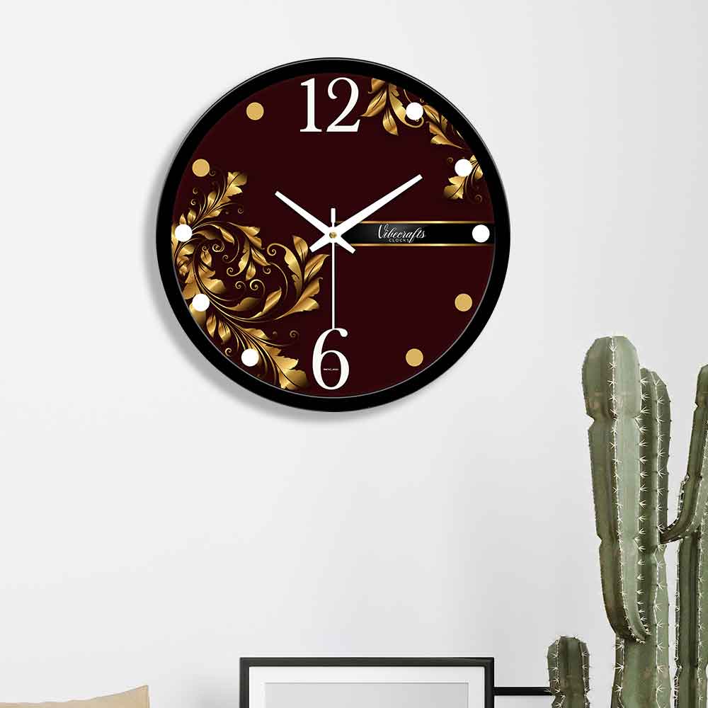 Brown Background Designer Wall Clock