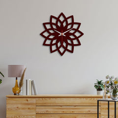 Floral Shape Designer Wooden Wall Clock