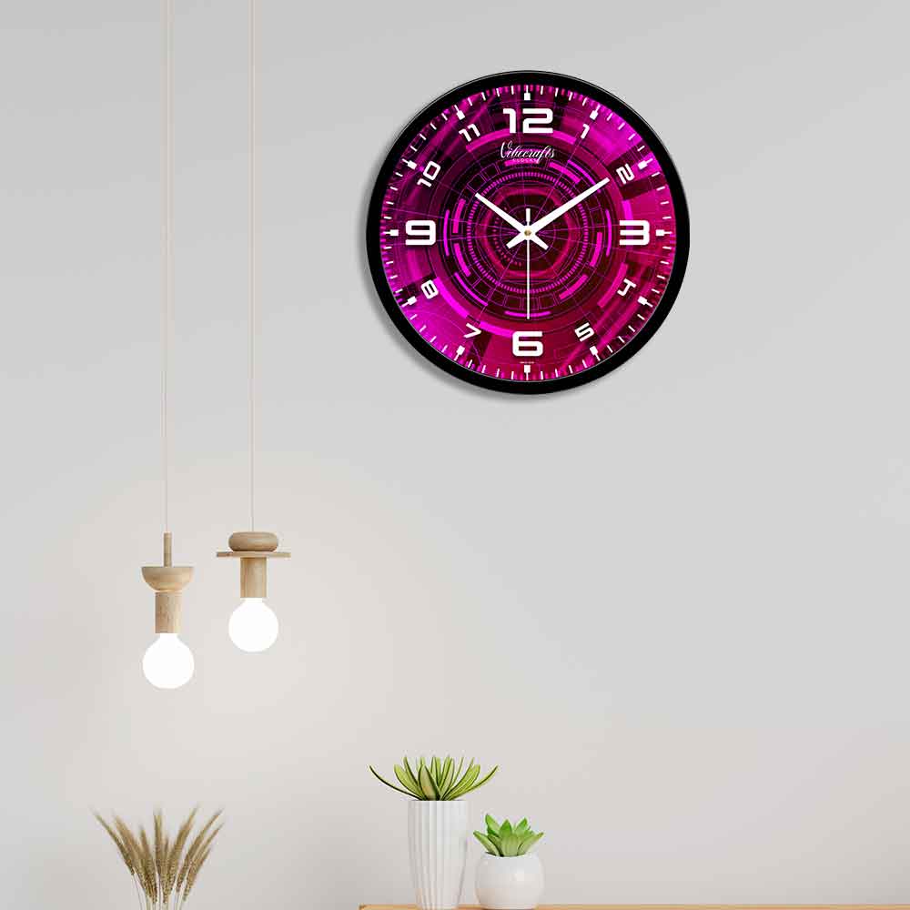 Pink Colour Wall Clock