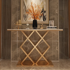 Geometric Criss Cross Pattern Contemporary Console Table for home decor