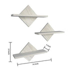 Shaped Wooden Wall Shelf Set of Three