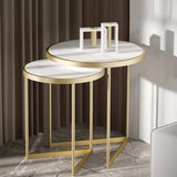 Golden Duo Metal Nesting Side Tables Set of 2