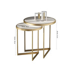 Golden Duo Metal Nesting Side Tables Set of 2