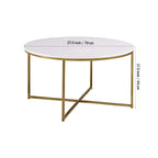 Golden Minimalist Metal Center Table in Criss Cross Design