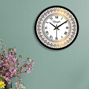 Golden Royal Pattern Designer Wall Clock