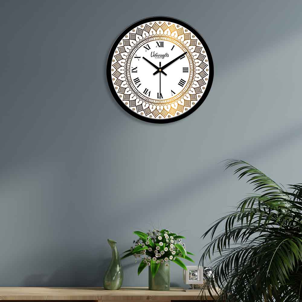 Golden Royal Pattern Designer Wall Clock