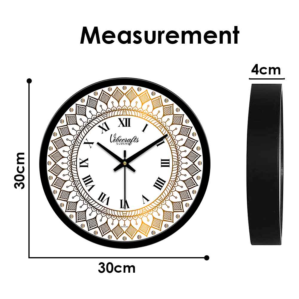 Golden Royal Pattern Designer Wall Clock