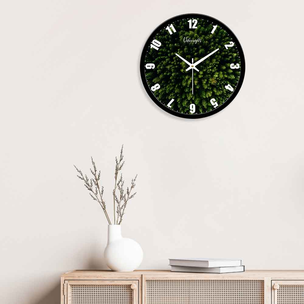 Green Trees Printed Designer Wall Clock