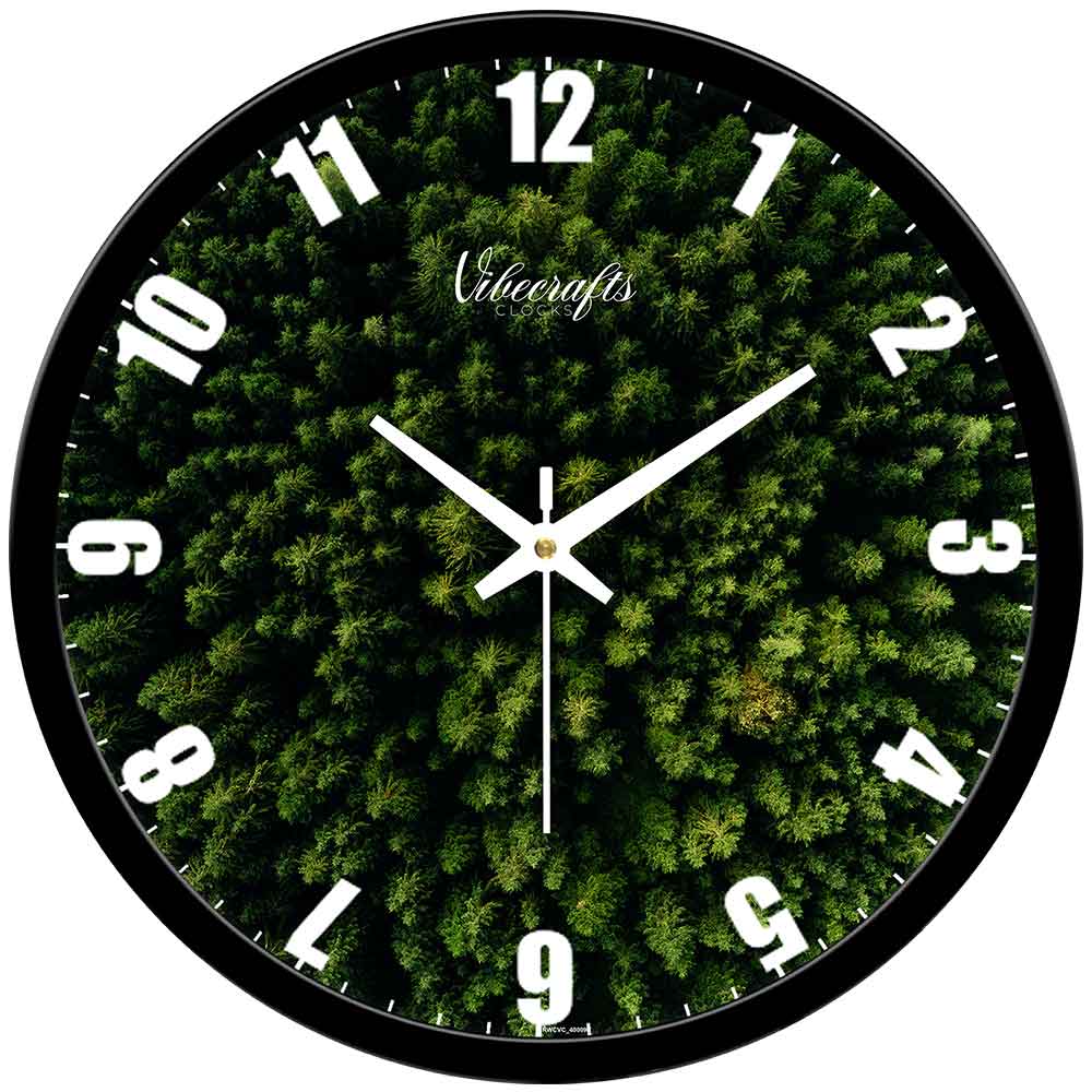 Green Trees Printed Designer Wall Clock