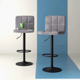 Grey Luxury Feel Velvet Counter Bar Chair / Long Chair