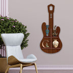 Guitar Shape Wooden Wall Shelf LED Light Wall Shelf 